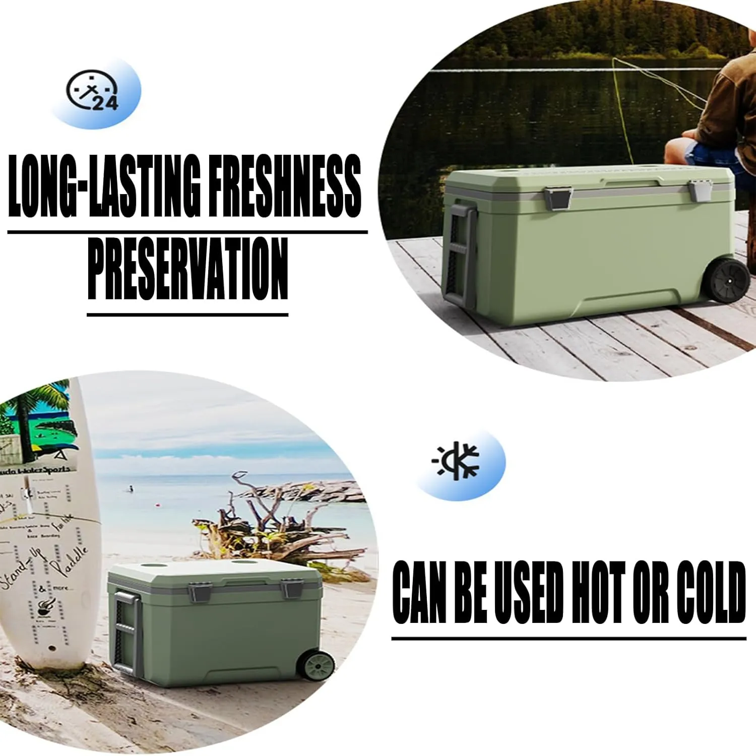Car Camping Coolers for Volvo S40/S60/S40/S80/S90, Waterproof Portable Cooler, Leak Proof Picnic Insulated Bag, Ultra-Light Premium Ice Chest Box,B-White-45L