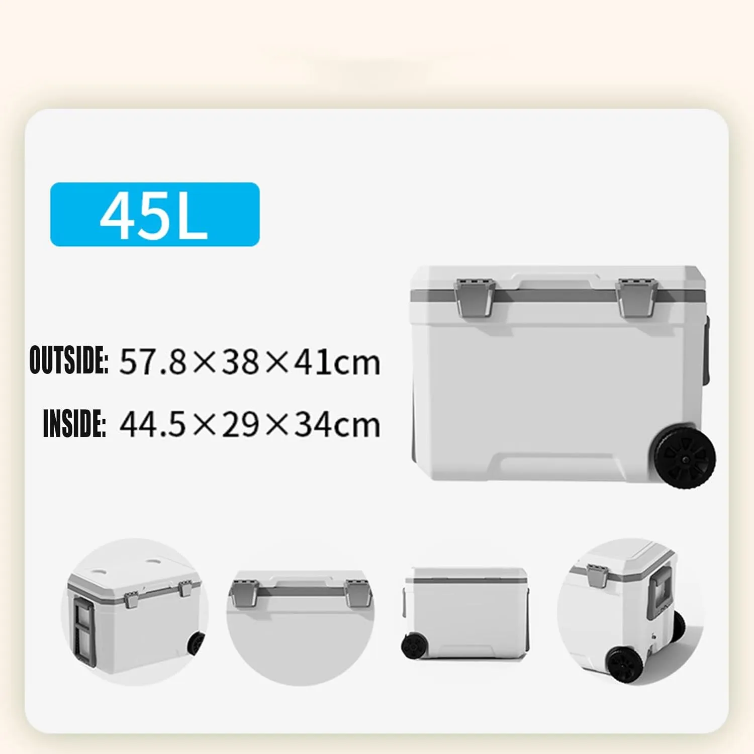 Car Camping Coolers for Volvo S40/S60/S40/S80/S90, Waterproof Portable Cooler, Leak Proof Picnic Insulated Bag, Ultra-Light Premium Ice Chest Box,B-White-45L