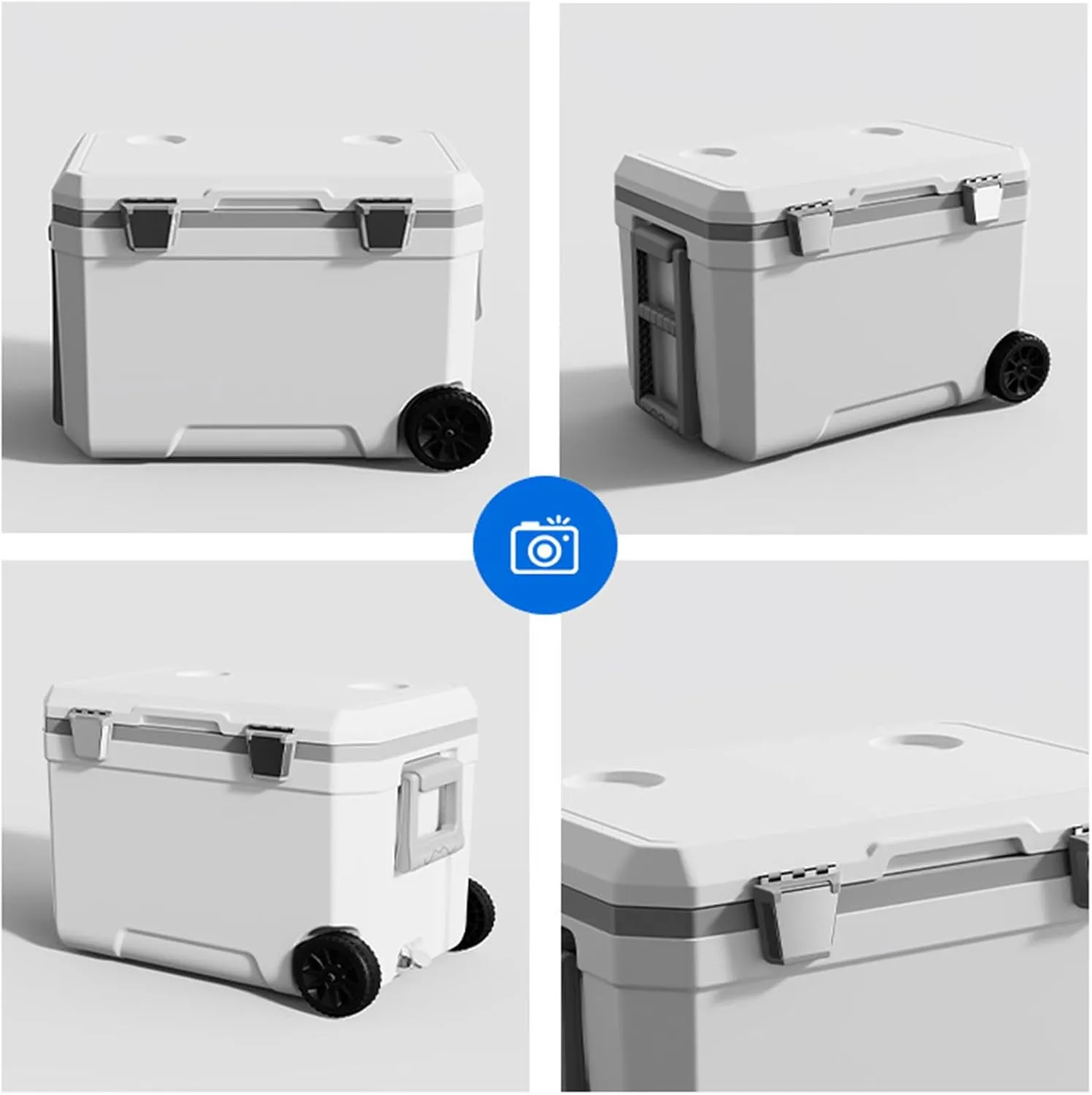Car Camping Coolers for Volvo S40/S60/S40/S80/S90, Waterproof Portable Cooler, Leak Proof Picnic Insulated Bag, Ultra-Light Premium Ice Chest Box,B-White-45L