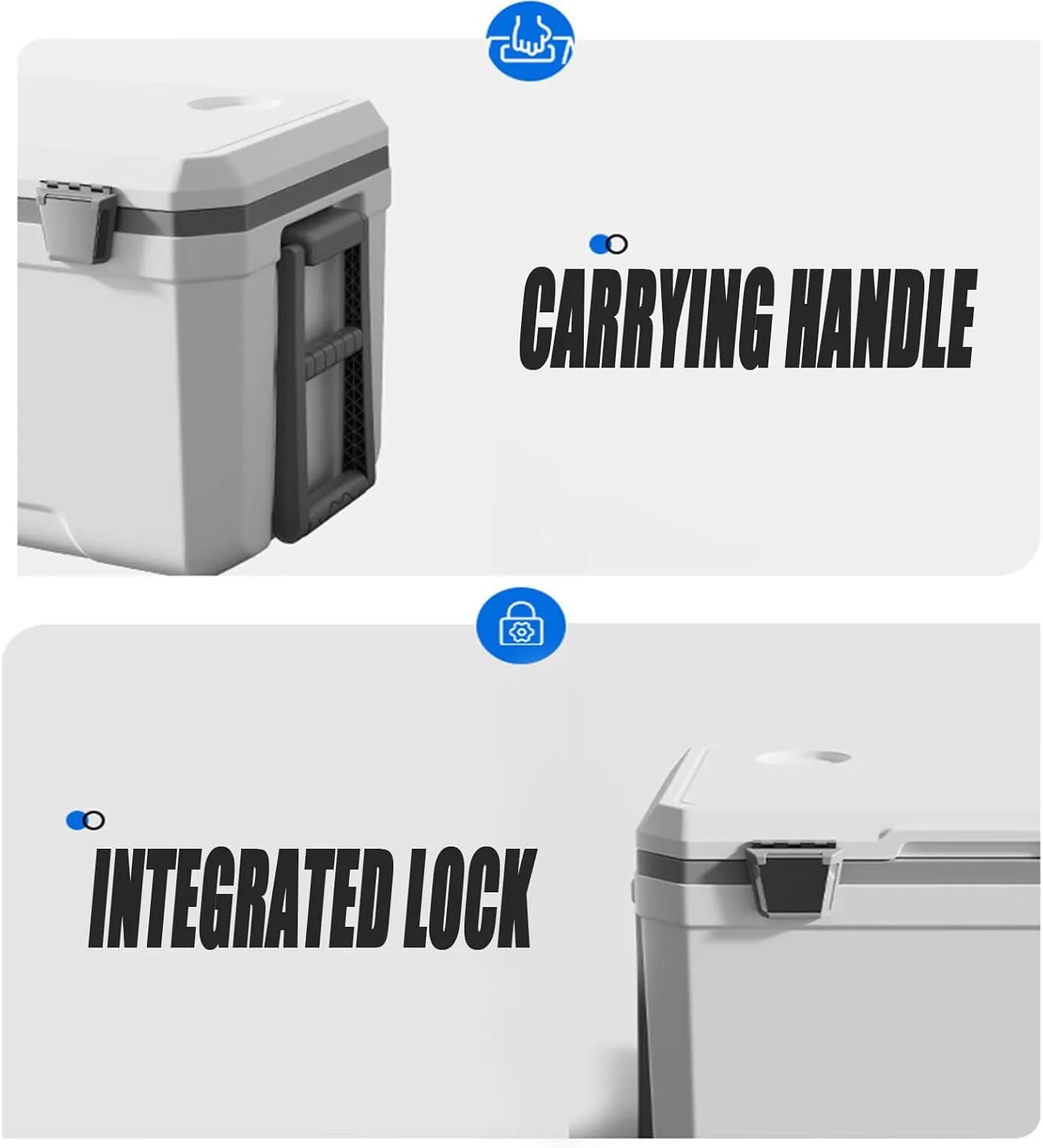 Car Camping Coolers for Volvo S40/S60/S40/S80/S90, Waterproof Portable Cooler, Leak Proof Picnic Insulated Bag, Ultra-Light Premium Ice Chest Box,B-White-45L