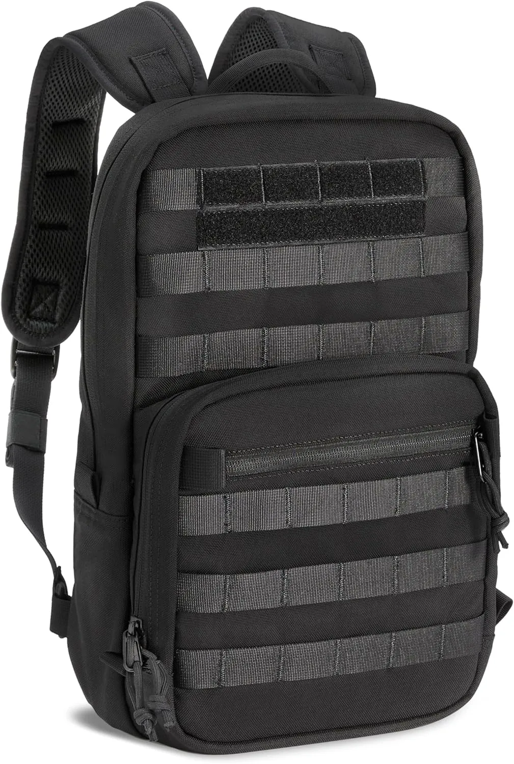 Cargo Works® 14" Black Tactical Laptop Backpack For Men, Small Backpack with MOLLE Attachments, EDC Compact Tactical Backpack