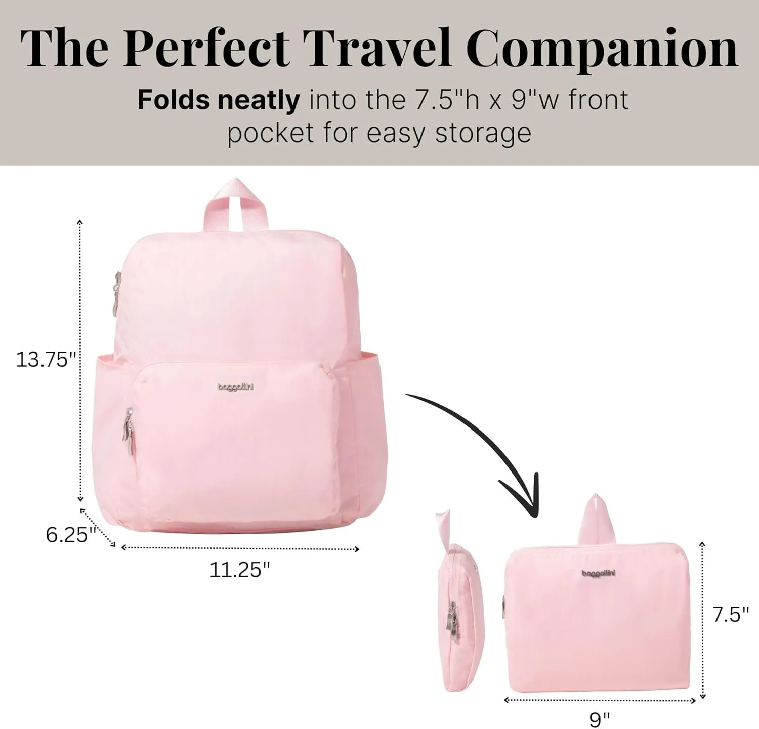 Carryall Packable Lightweight Travel Backpack 14x11" Folding Compact Nylon Washable Weekender Daypack w/Luggage Sleeve