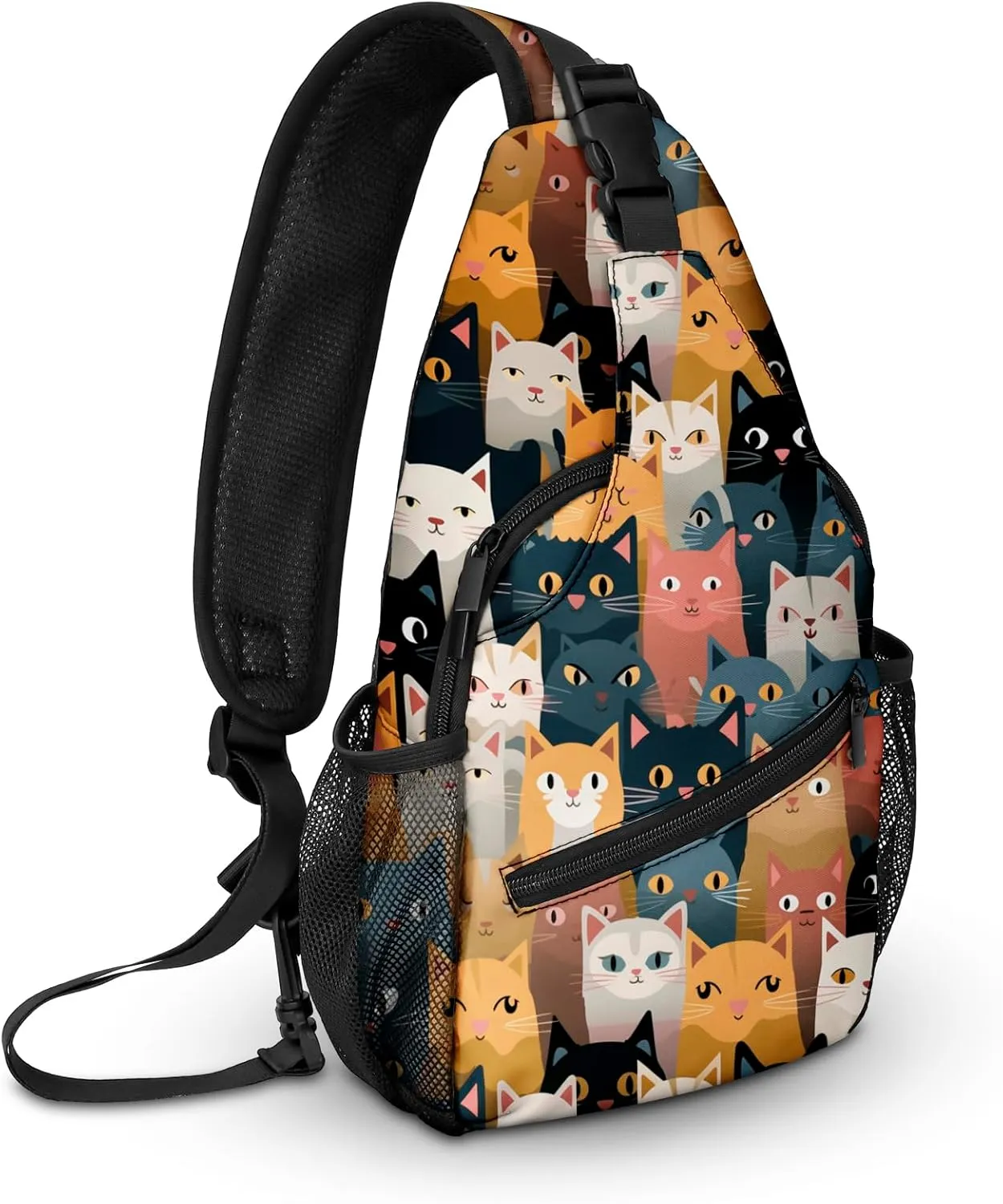 Cat Sling Bag travel Crossbody Backpack Casual Daypack for Women with Strap Lightweight Outdoor Hiking Climbing Runners
