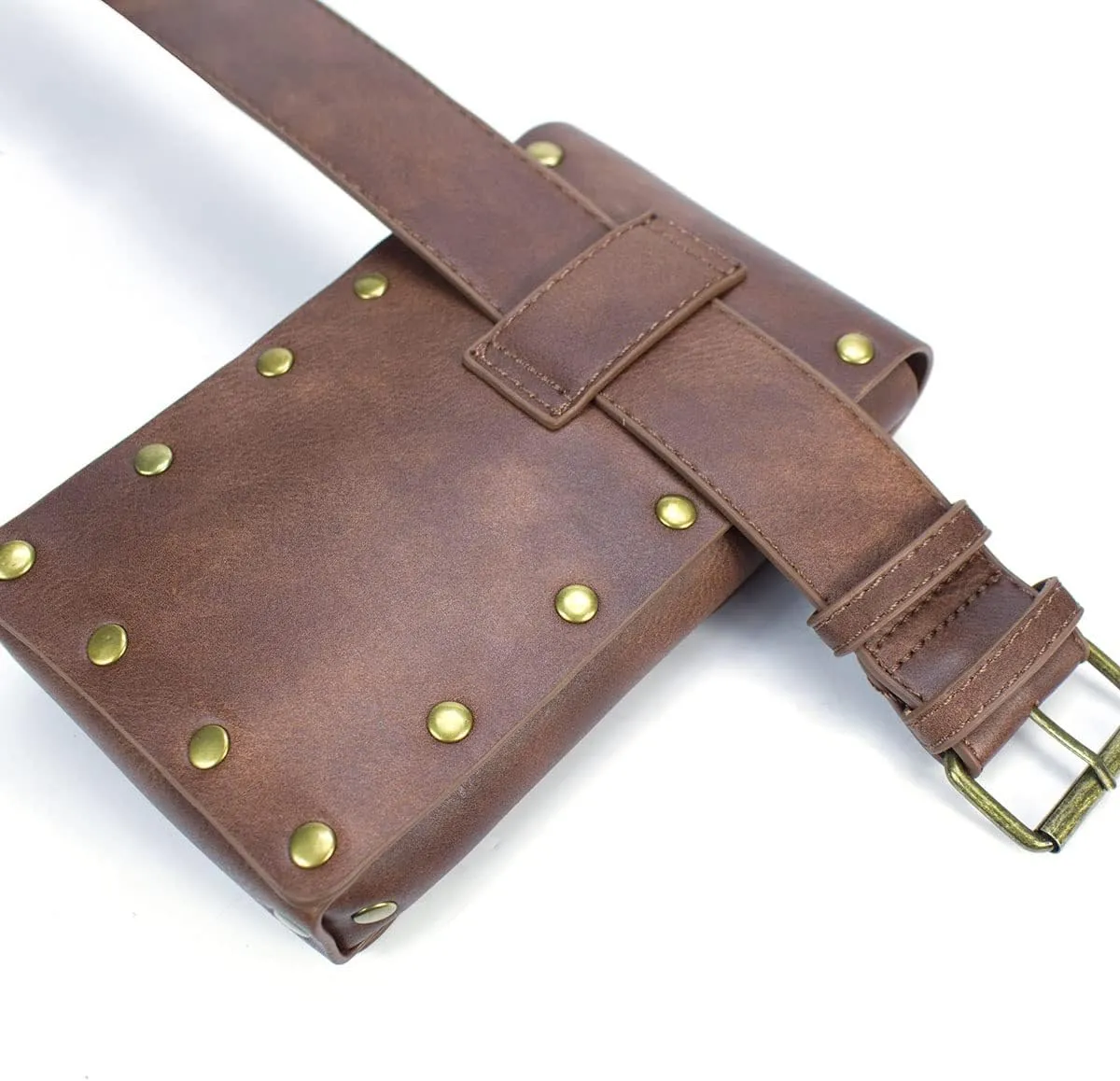Cellphone Holder Retro Belt Pouch Waist Bag Fanny Pack Steampunk Medieval Renaissance Purse Halloween Costume Accessory (Brown)