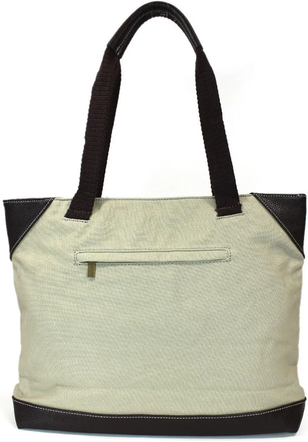 CHALA Canvas Tote Bag - Women Shoulder Purse with Detachable Charm/Keychain