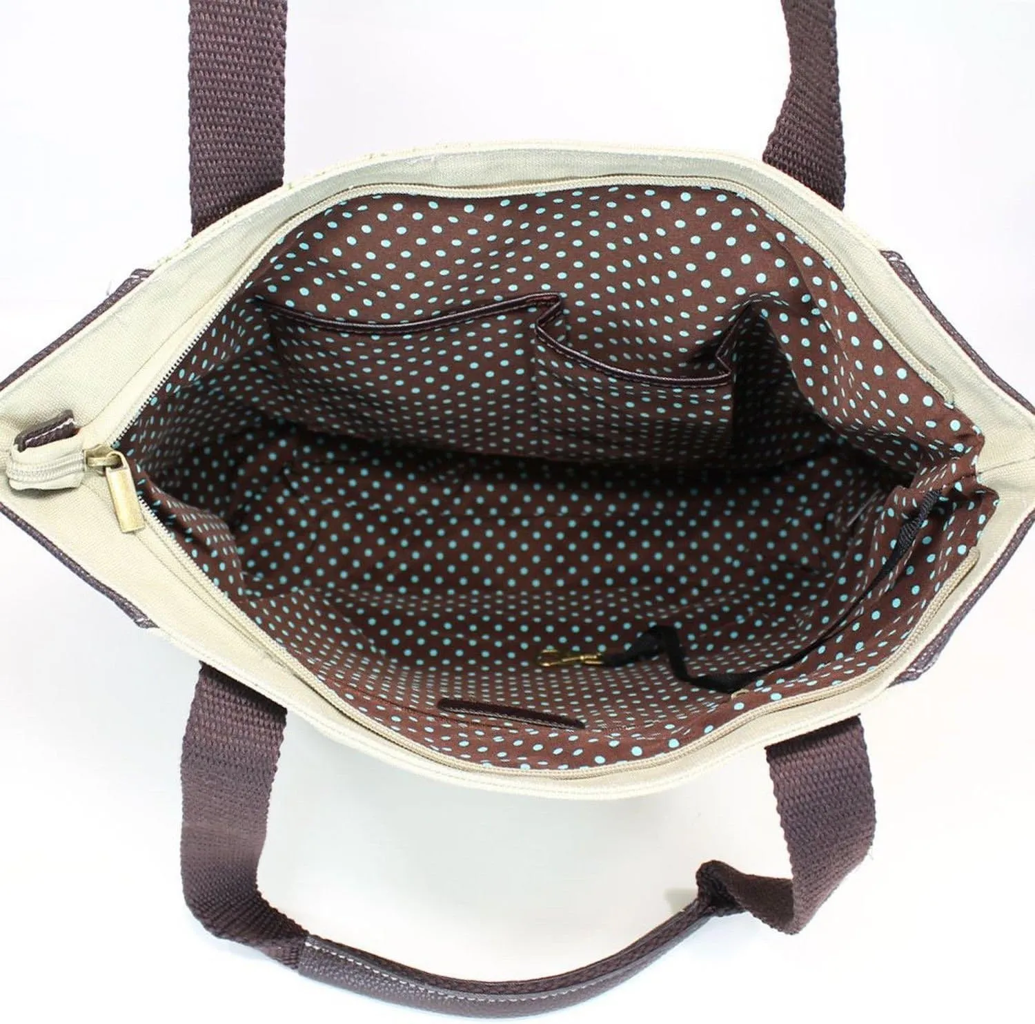 CHALA Canvas Tote Bag - Women Shoulder Purse with Detachable Charm/Keychain