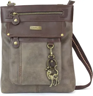CHALA GEMINI Crossbody Canvas Gift Messenger Bag Stone Grey