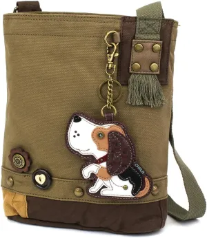 CHALA Patch Cross-Body Women Handbag Canvas Messenger Bag - Dog Gen II - Olive