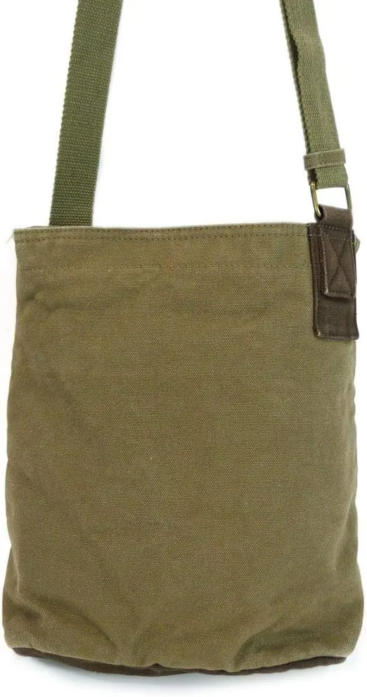 Chala Patch Cross-Body Women Handbag, Canvas Messenger Bag - Olive