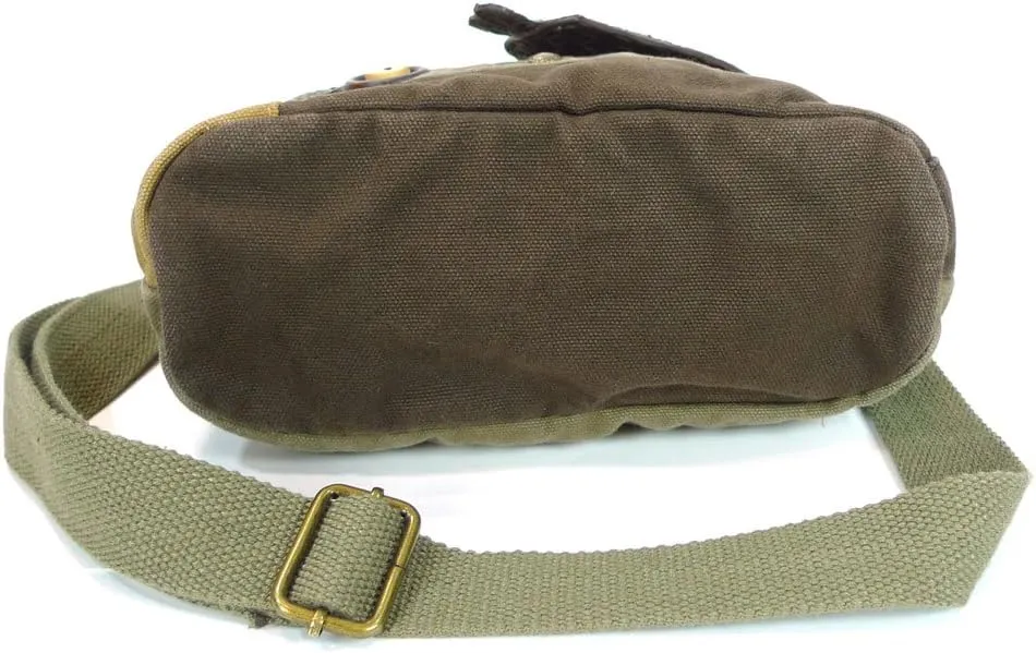 CHALA Patch Cross-Body Women Handbag, Canvas Messenger Bag Olive