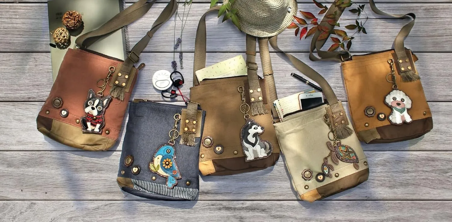 CHALA Patch Cross-Body Women Handbag, Canvas Messenger Bag Olive