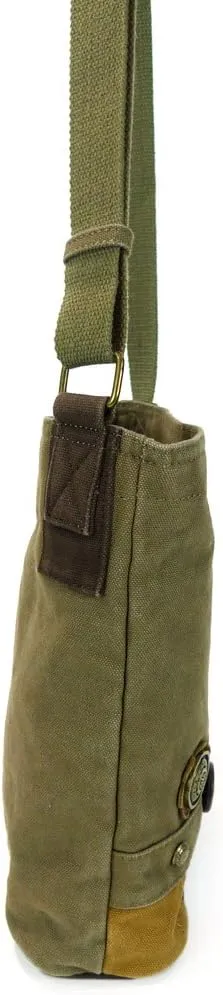 CHALA Patch Cross-Body Women Handbag, Canvas Messenger Bag Olive