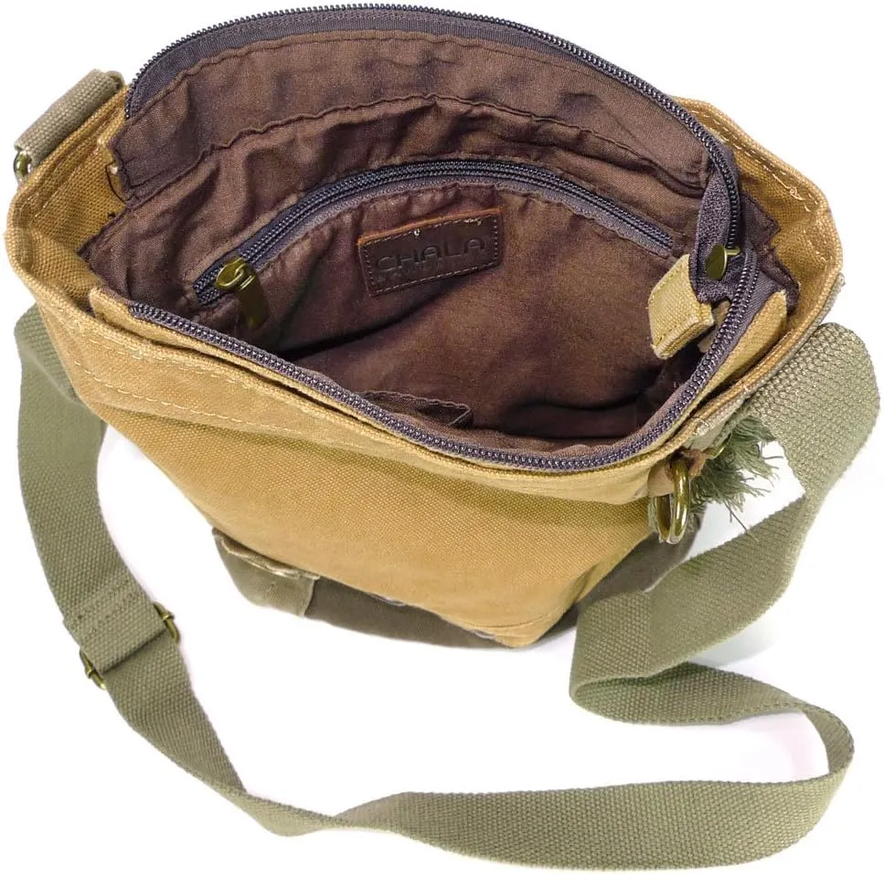 Chala Patch Cross-Body Women Handbag Canvas Messenger Bag