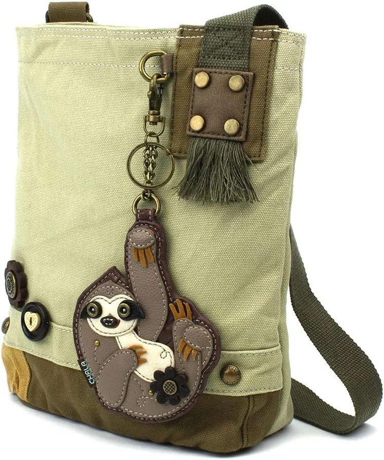 Chala Patch Cross-Body Women Handbag, Sand Canvas Messenger Bag