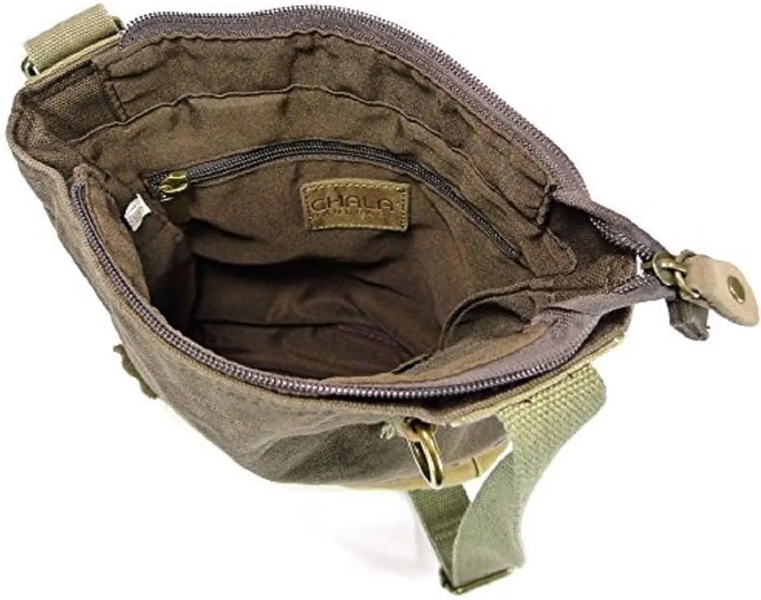 CHALA Patchwork Crossbody Canvas Messenger Bag with (Sea Turtle) keyfob