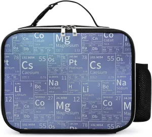 Chemical Elements from Periodic Table Lunch Box for Men Reusable Lunch Bag Women Insulated Lunchbox Container Cooler