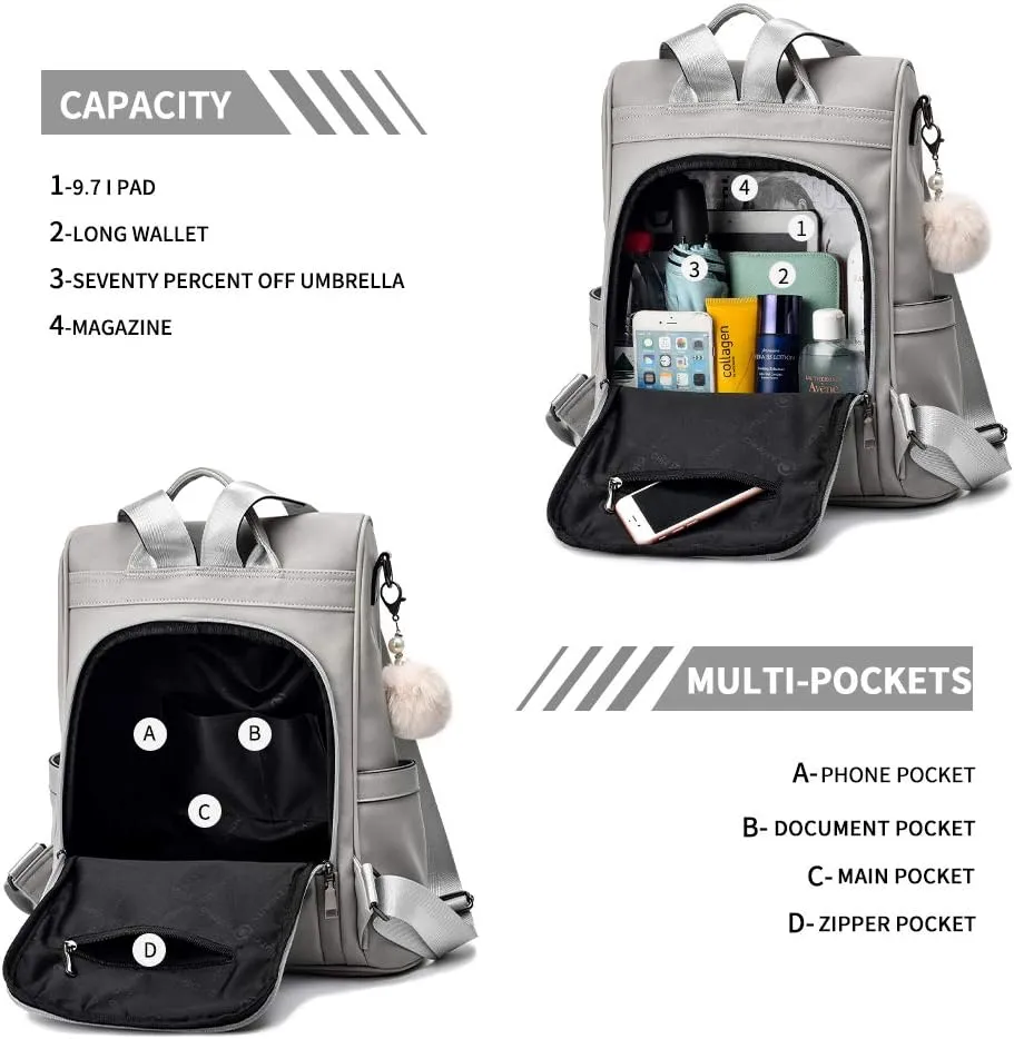 CHERUTY Women Backpack Purse PU Leather Anti-theft Casual Shoulder Bag Fashion Ladies Satchel Bags