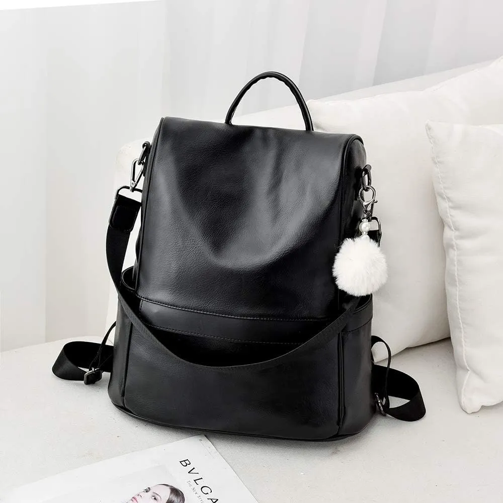 CHERUTY Women Backpack Purse PU Leather Anti-theft Casual Shoulder Bag Fashion Ladies Satchel Bags