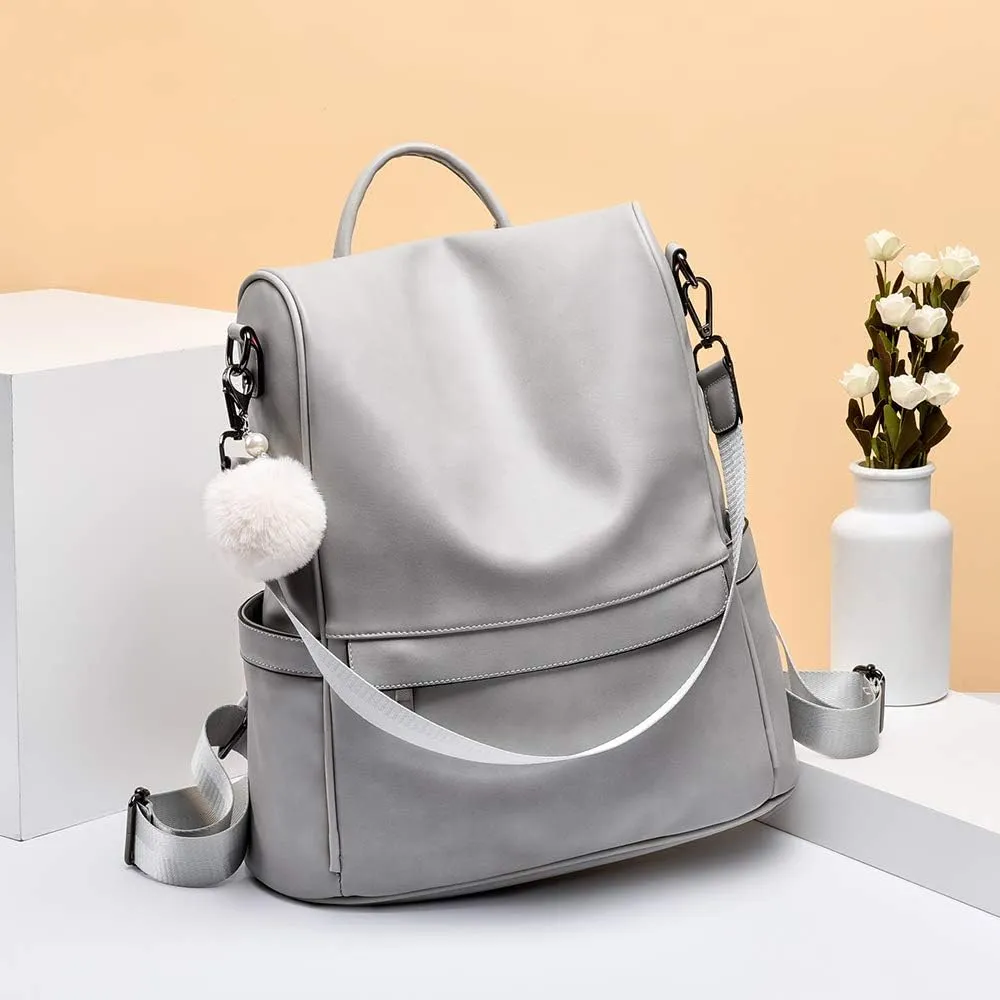 CHERUTY Women Backpack Purse PU Leather Anti-theft Casual Shoulder Bag Fashion Ladies Satchel Bags