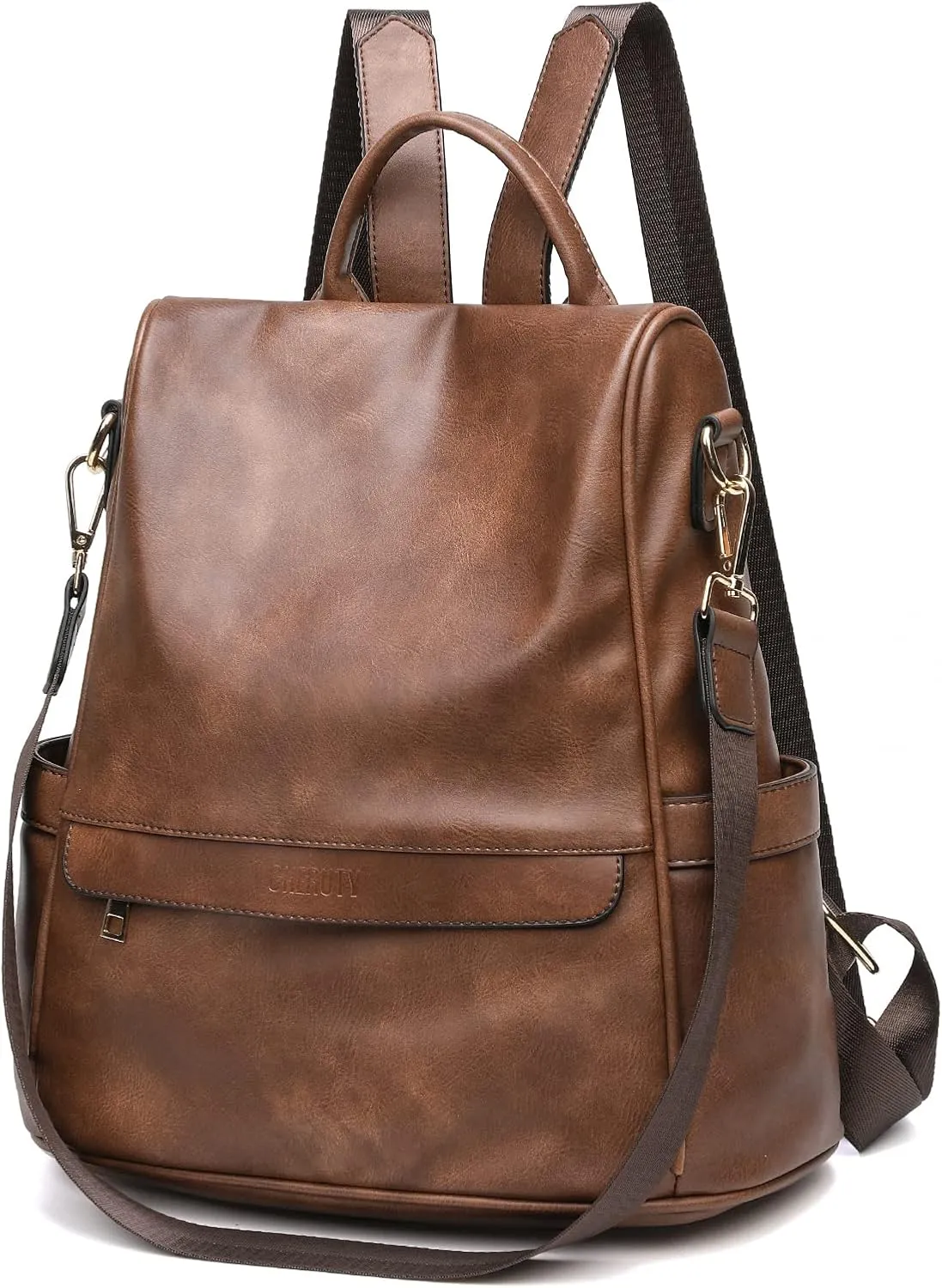 CHERUTY Women Backpack Purse PU Leather Anti-theft Casual Shoulder Bag Fashion Ladies Satchel Bags
