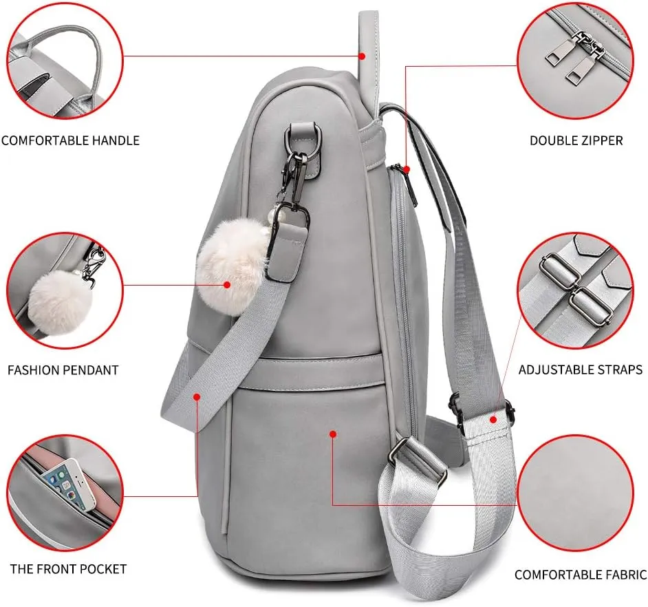 CHERUTY Women Backpack Purse PU Leather Anti-theft Casual Shoulder Bag Fashion Ladies Satchel Bags