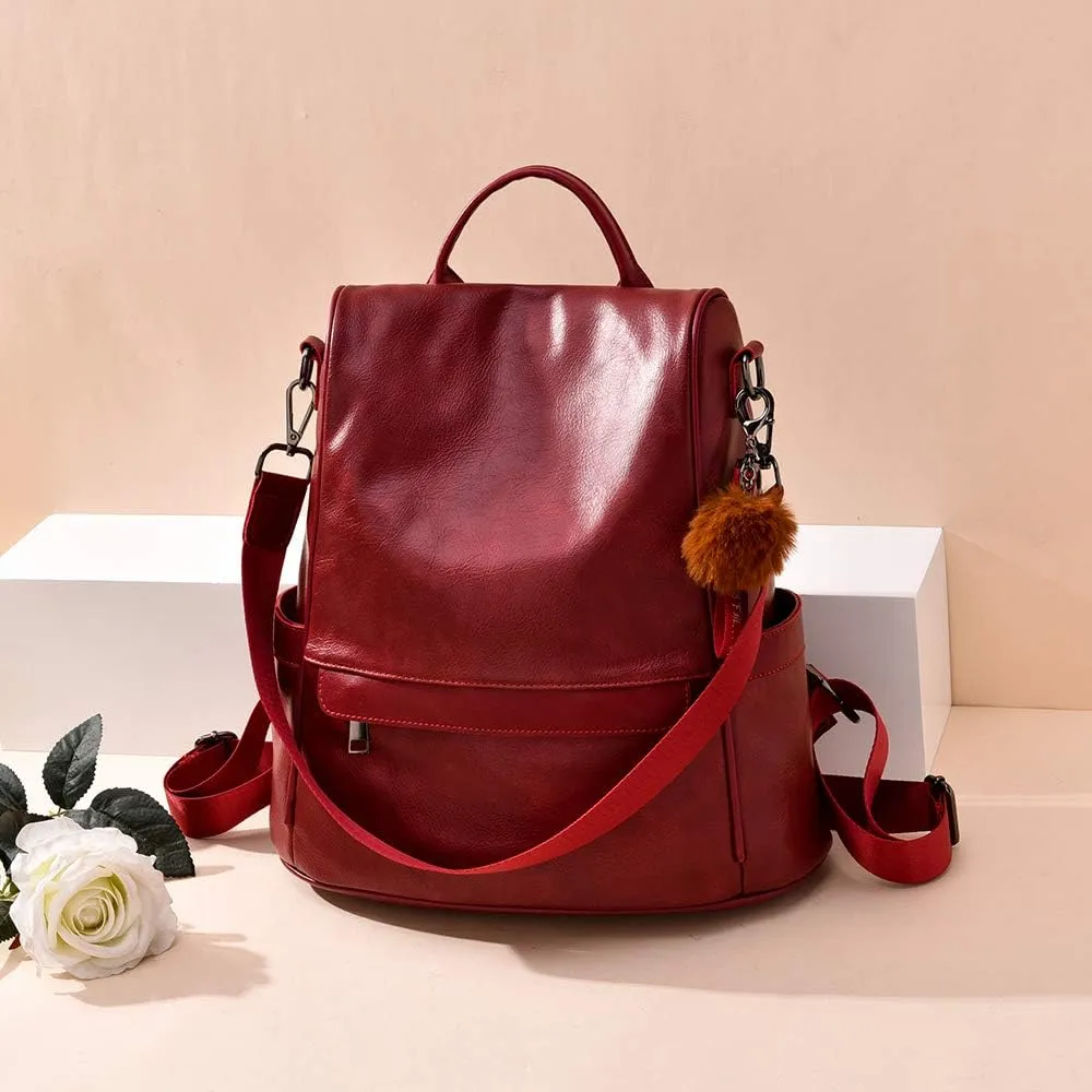 CHERUTY Women Backpack Purse PU Leather Anti-theft Casual Shoulder Bag Fashion Ladies Satchel Bags