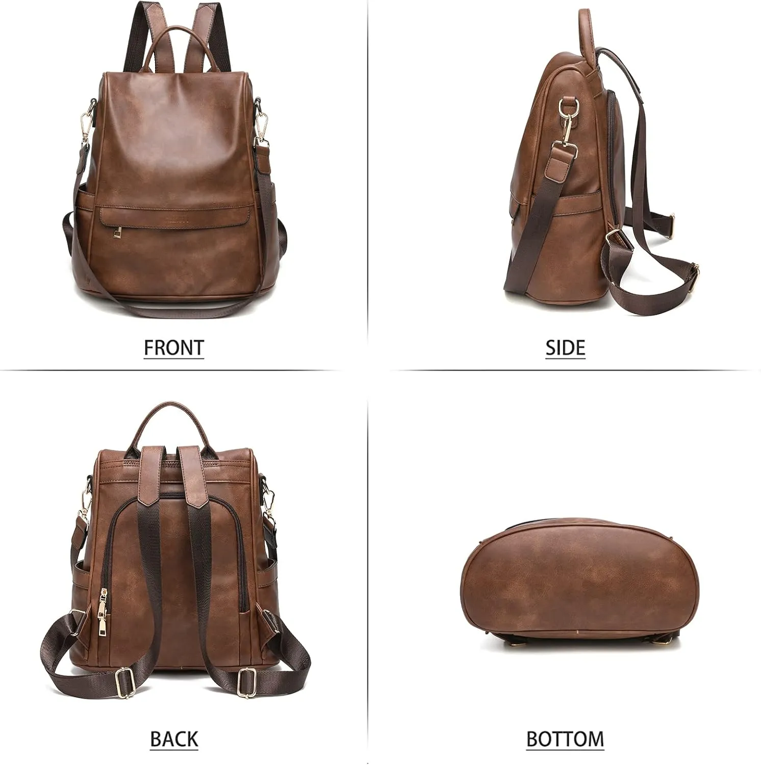 CHERUTY Women Backpack Purse PU Leather Anti-theft Casual Shoulder Bag Fashion Ladies Satchel Bags