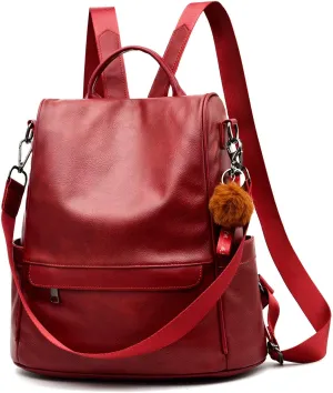 CHERUTY Women Backpack Purse PU Leather Anti-theft Casual Shoulder Bag Fashion Ladies Satchel Bags