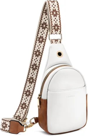 CHOLISS Small Sling Bag for Women Leather Crossbody Fanny Packs Chest Bag for Women