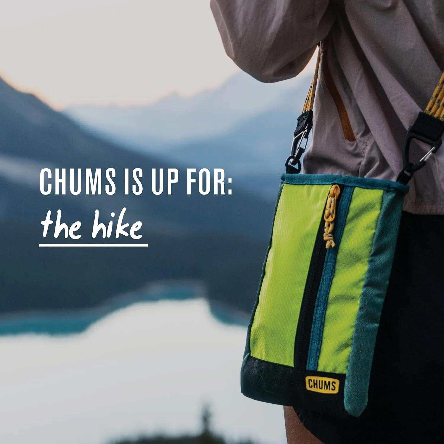 Chums Indio Sling Bag - Compact Nylon Crossbody Bag for Everyday Adventures - Purse w/Removable & Adjustable Straps - Travel Essential for Hiking, Camping, & More - Black/Teal-Tan