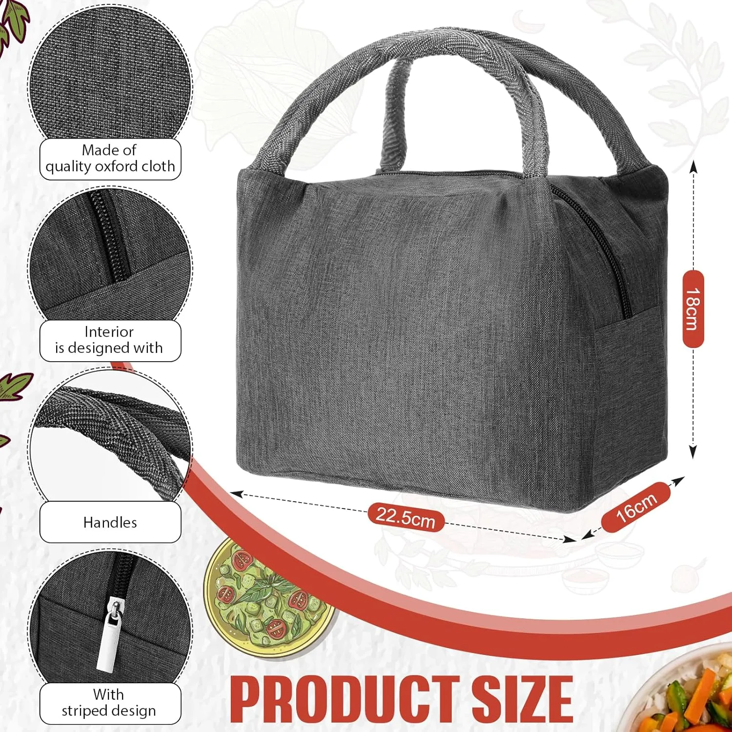 Chunful 12 Pcs Lunch Bags Bulk Insulated Reusable Lunch Bags Pouch with Aluminum for Women Adult School Office Work Employees