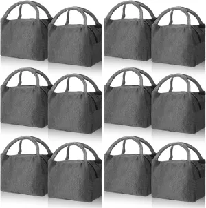 Chunful 12 Pcs Lunch Bags Bulk Insulated Reusable Lunch Bags Pouch with Aluminum for Women Adult School Office Work Employees