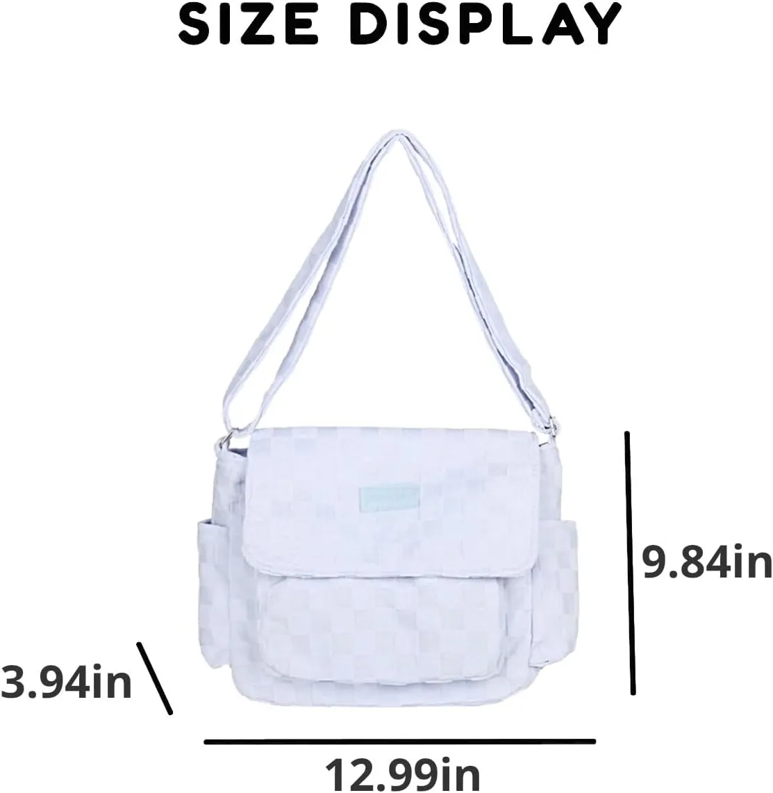 Classic Checkered Cute Messenger Bag for Women Crossbody Bag Vintage Canvas Shoulder Bag Kawaii Purse Travel Essentials