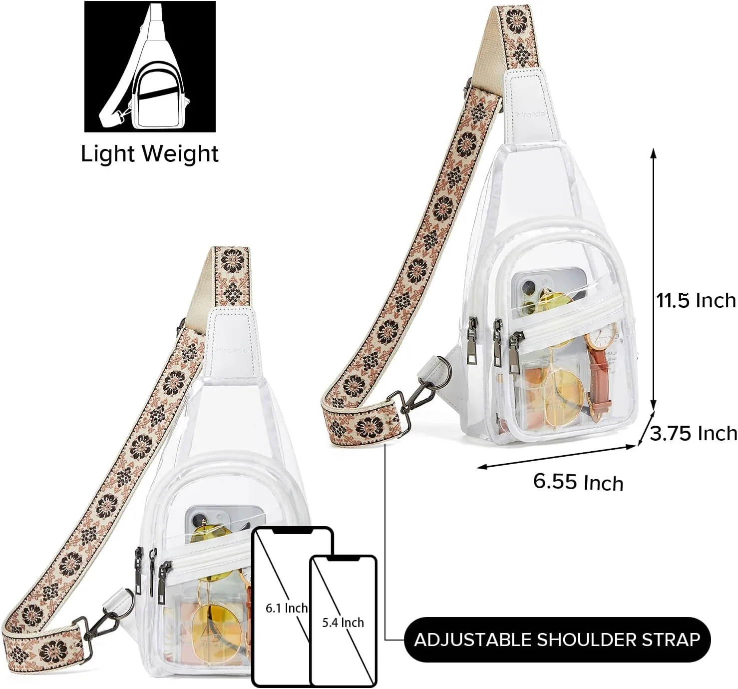Clear Bag for Stadium Events Approved Clear Purses for Women Crossbody Transparent Bag Stadium Bags for Concert Sport