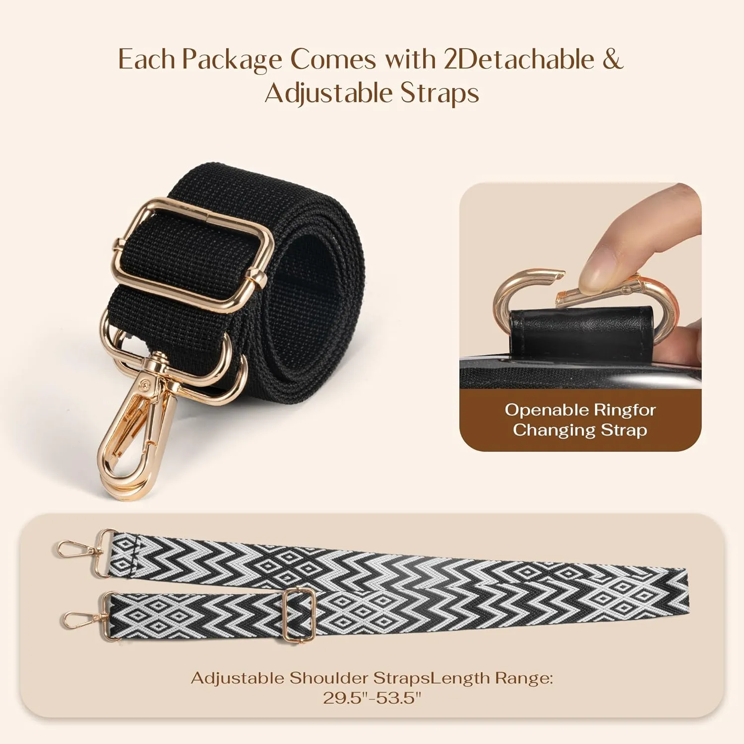 Clear Sling Bag for Stadium Events with 2 Long Straps - Multi-Pockets Crossbody Bags with Removable Strap - Concerts & Sports