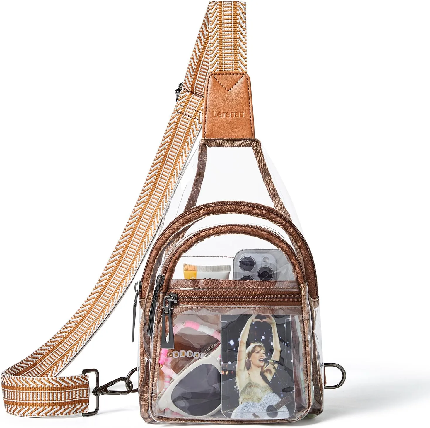 Clear Sling Bag - Stadium Approved Purse Backpack Crossbody Fanny Pack for Women & Men - Concert Events