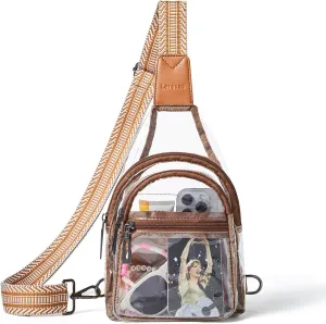 Clear Sling Bag - Stadium Approved Purse Backpack Crossbody Fanny Pack for Women & Men - Concert Events