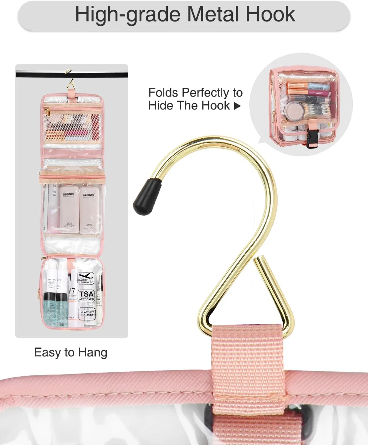 Clear Travel Bag with Tsa Approved Toiletry Bag Hanging Toiletry Bag