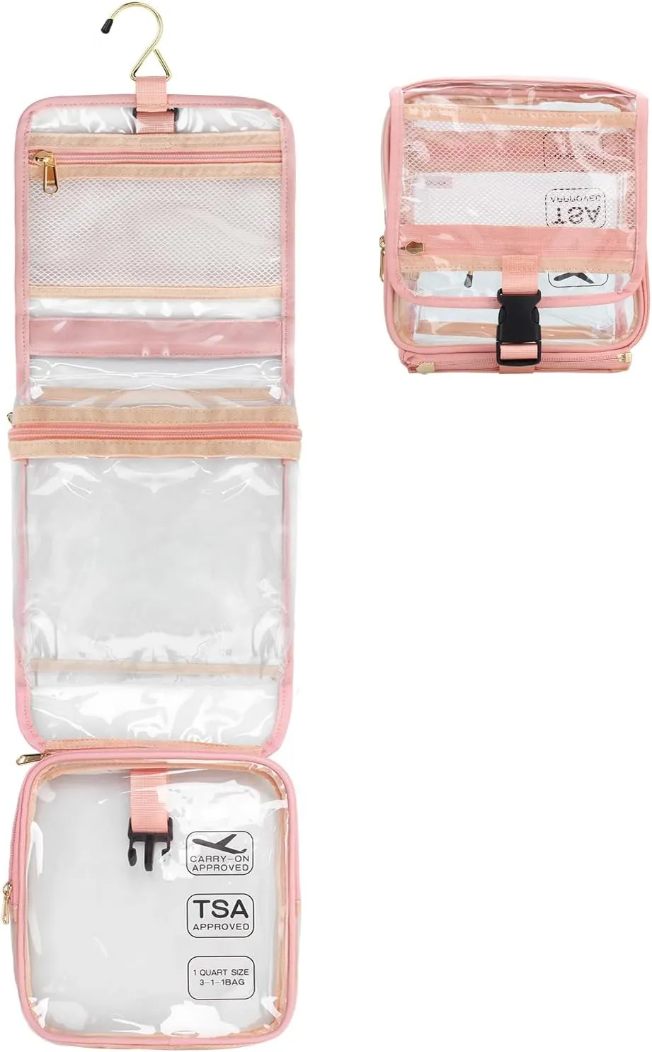 Clear Travel Bag with Tsa Approved Toiletry Bag Hanging Toiletry Bag