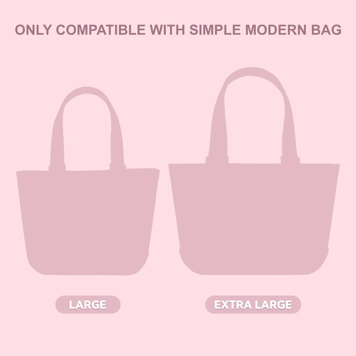 Clear Zipper Pouches Insert Compatible with Simple Modern Bag Large/Extra Large, Accessories for Rubber Beach Bag, Waterproof Plastic Pouches Inside, 2 Packs