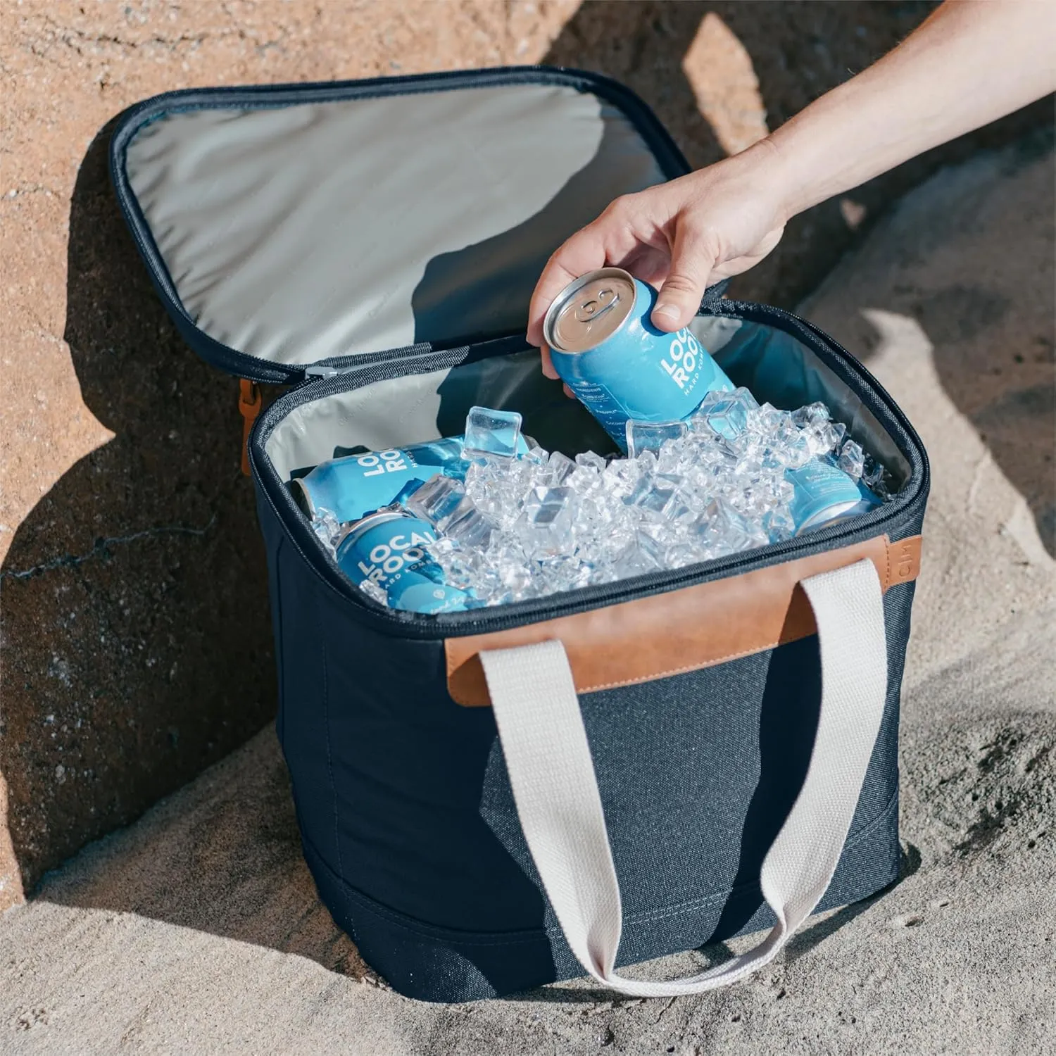 CleverMade 18-Can Heavy Duty Backpack Cooler with Bottle Opener – Leakproof Insulated Cooler Bag for Lunch, Work, Beach, Camping, Picnic – Leeward Navy