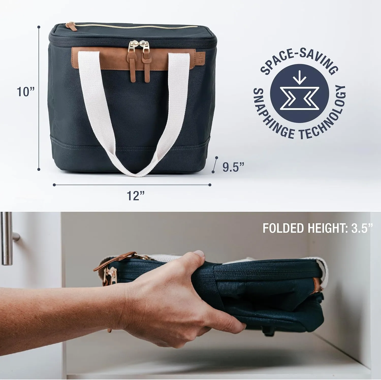 CleverMade 18-Can Heavy Duty Backpack Cooler with Bottle Opener – Leakproof Insulated Cooler Bag for Lunch, Work, Beach, Camping, Picnic – Leeward Navy