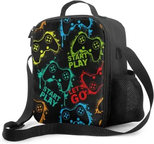 Colorful Game Joystick Insulated Lunch Bag Reusable Tote Bag Lunch Box Food Container For Men Women Kids