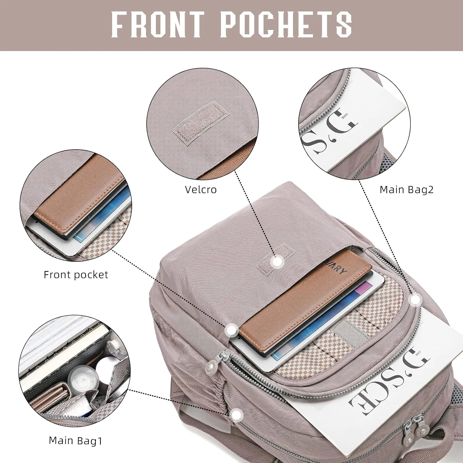 Compact Hiking Nylon Waterproof Laptop Backpack Purse for Women and Men, Small Lightweight Travel Casual Outdoor Dayback