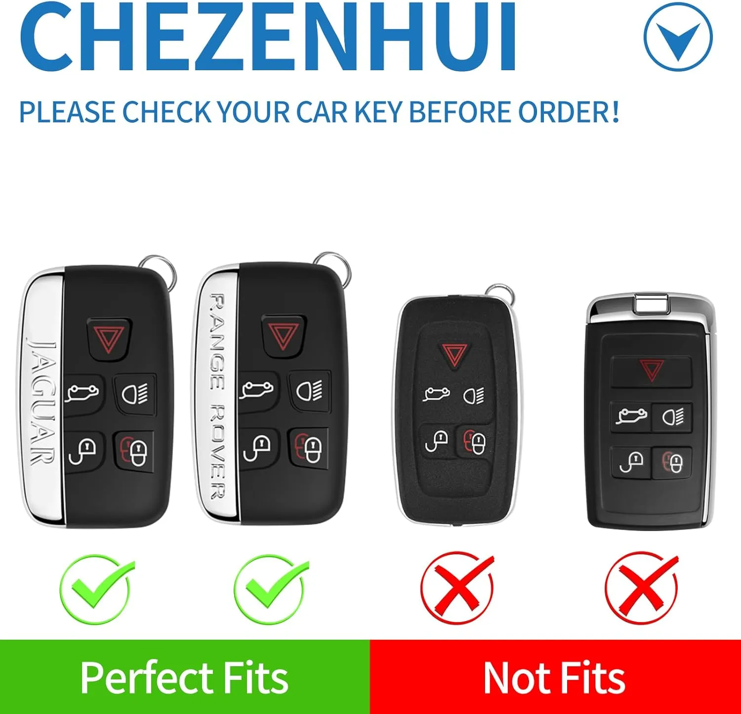 Compatible with Land Rover Key Fob Cover with Leather Lanyard, Car Key Case Shell Protection for Land Rover a9 Freelander Smart Remote Control, Blue