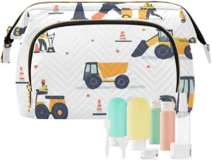 Construction Scene Car Pattern Makeup Bags Lightweight Makeup Organizer Bag Jewelry for Travel Accessories