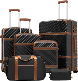 Coolife Luggage Set Suitcase Carry On Luggage PC Hardshell Luggage TSA Lock Spinner Wheels Telescopic Handle