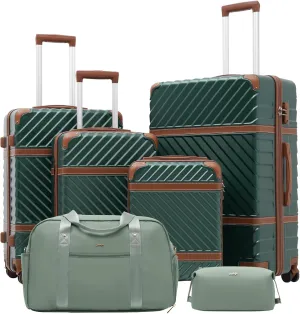 Coolife Luggage Set Suitcase Carry On Luggage PC Hardshell Luggage TSA Lock Spinner Wheels Telescopic Handle