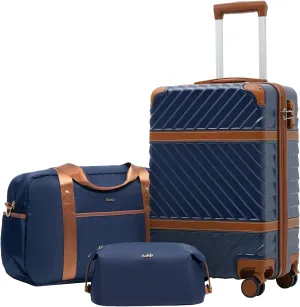 Coolife Luggage Set Suitcase Carry On Luggage PC Hardshell Luggage TSA Lock Spinner Wheels Telescopic Handle