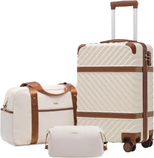 Coolife Luggage Set Suitcase Carry On Luggage PC Hardshell Luggage TSA Lock Spinner Wheels Telescopic Handle